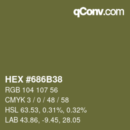 颜色代码: HEX #686B38 | qconv.com