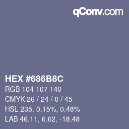 Color code: HEX #686B8C | qconv.com
