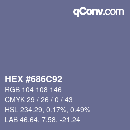 Color code: HEX #686C92 | qconv.com
