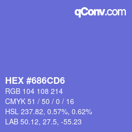 カラーコード: HEX #686CD6 | qconv.com