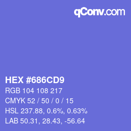 Color code: HEX #686CD9 | qconv.com
