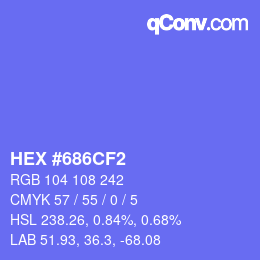 Color code: HEX #686CF2 | qconv.com