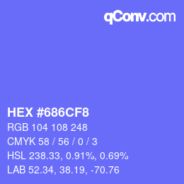 Color code: HEX #686CF8 | qconv.com