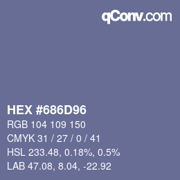 カラーコード: HEX #686D96 | qconv.com