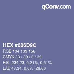 Color code: HEX #686D9C | qconv.com