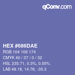 Color code: HEX #686DAE | qconv.com