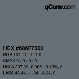 Color code: HEX #686F7500 | qconv.com