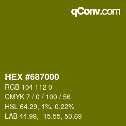 カラーコード: HEX #687000 | qconv.com