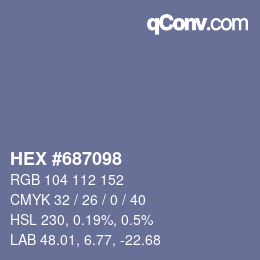 Color code: HEX #687098 | qconv.com