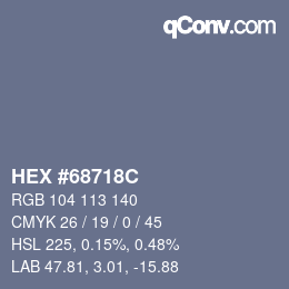 颜色代码: HEX #68718C | qconv.com