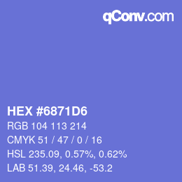 カラーコード: HEX #6871D6 | qconv.com
