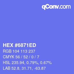 Color code: HEX #6871ED | qconv.com