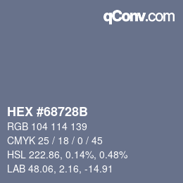 Color code: HEX #68728B | qconv.com