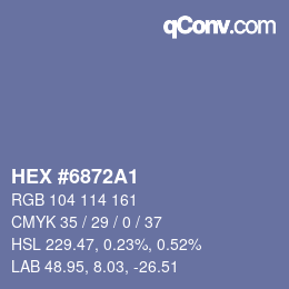 Color code: HEX #6872A1 | qconv.com