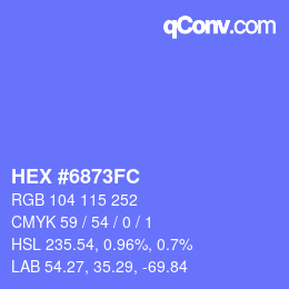 Color code: HEX #6873FC | qconv.com