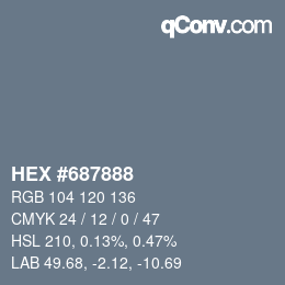 Color code: HEX #687888 | qconv.com