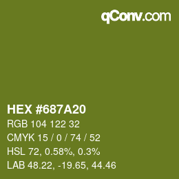 カラーコード: HEX #687A20 | qconv.com