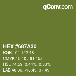 颜色代码: HEX #687A30 | qconv.com