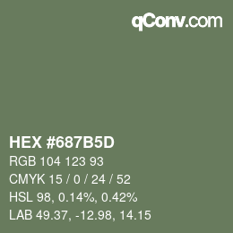 Color code: HEX #687B5D | qconv.com