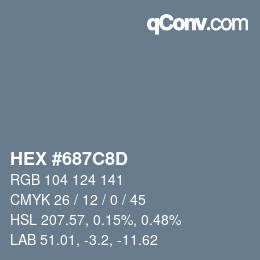 Color code: HEX #687C8D | qconv.com
