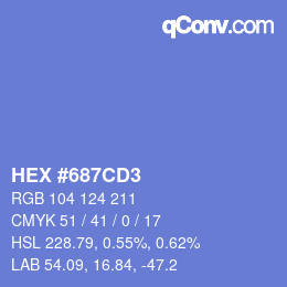 カラーコード: HEX #687CD3 | qconv.com