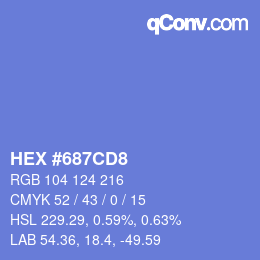 颜色代码: HEX #687CD8 | qconv.com