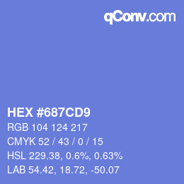カラーコード: HEX #687CD9 | qconv.com