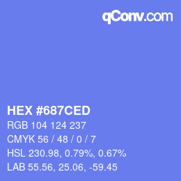 カラーコード: HEX #687CED | qconv.com