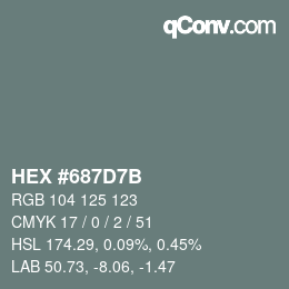 Código de color: HEX #687D7B | qconv.com