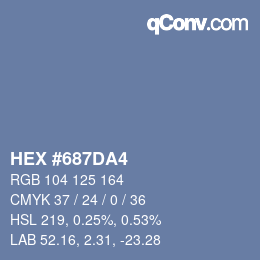 颜色代码: HEX #687DA4 | qconv.com