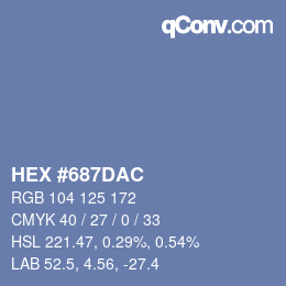颜色代码: HEX #687DAC | qconv.com