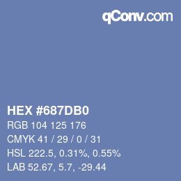 颜色代码: HEX #687DB0 | qconv.com