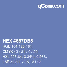 颜色代码: HEX #687DB5 | qconv.com