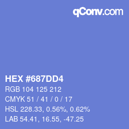 颜色代码: HEX #687DD4 | qconv.com