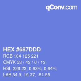 カラーコード: HEX #687DDD | qconv.com