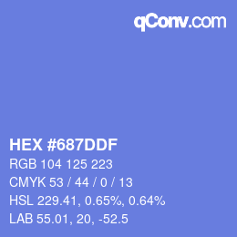 颜色代码: HEX #687DDF | qconv.com