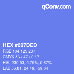 Código de color: HEX #687DED | qconv.com