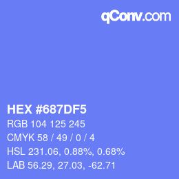 颜色代码: HEX #687DF5 | qconv.com
