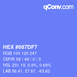 カラーコード: HEX #687DF7 | qconv.com