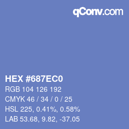 カラーコード: HEX #687EC0 | qconv.com