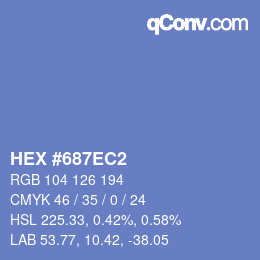 カラーコード: HEX #687EC2 | qconv.com