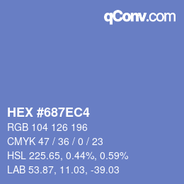 カラーコード: HEX #687EC4 | qconv.com