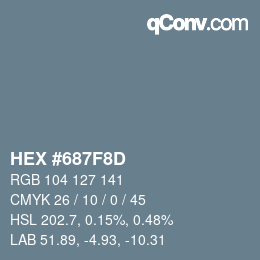 Farbcode: HEX #687F8D | qconv.com