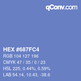 颜色代码: HEX #687FC4 | qconv.com