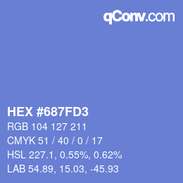 カラーコード: HEX #687FD3 | qconv.com