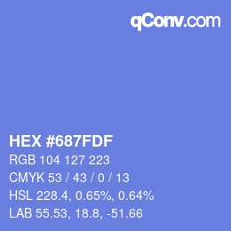 カラーコード: HEX #687FDF | qconv.com