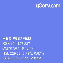 颜色代码: HEX #687FED | qconv.com