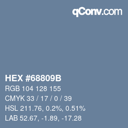 Color code: HEX #68809B | qconv.com