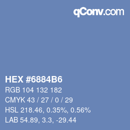 颜色代码: HEX #6884B6 | qconv.com