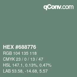 カラーコード: HEX #688776 | qconv.com